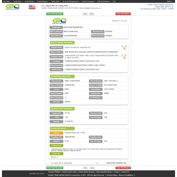 Partes electrónicas para los datos de importación de EE. UU.