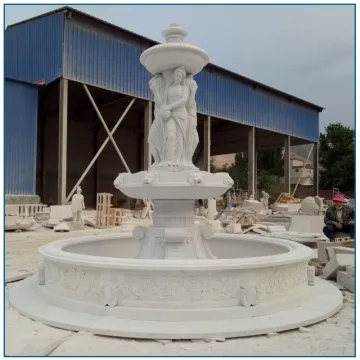 Large Size White Marble Marble Four Season Water Fountain