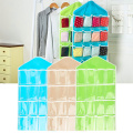 Storage Pockets Wall Door Waterproof Hanging Bathroom Linen Cotton Sundries Folding Underwear Socks Sorting 16 Pockets Organize