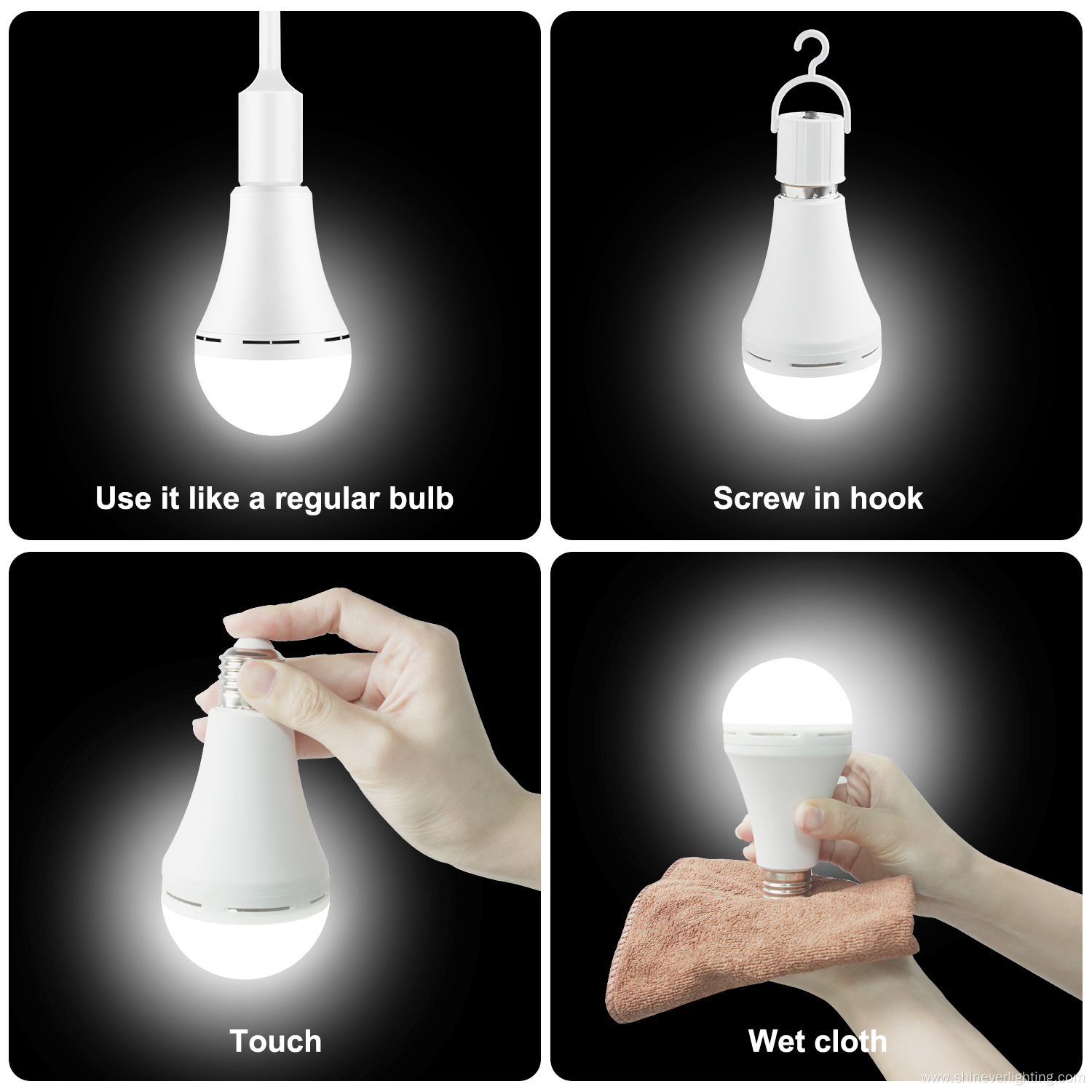 Battery Operated Rechargeable Emergency LED Bulbs E27 B22