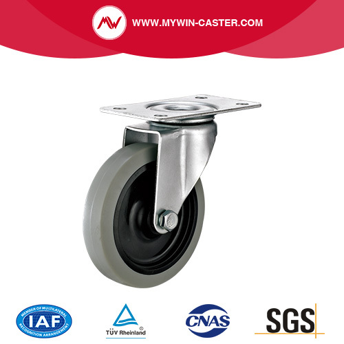 2 inch zinc coating top plate no brake sleeve mold on TPR without cover /PP core American type light duty caster wheels