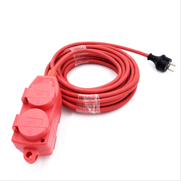 Germany Plug Extension Cord 4 Way IP44 Outdoor Waterproof Sockets