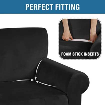 Thick Comfy Rich Velour Cushion Couch Sofa Slipcovers