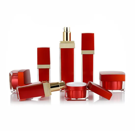 Premium Red Acrylic Cosmetic Packaging: Square and Rectangle Shapes for Anti-Aging Products