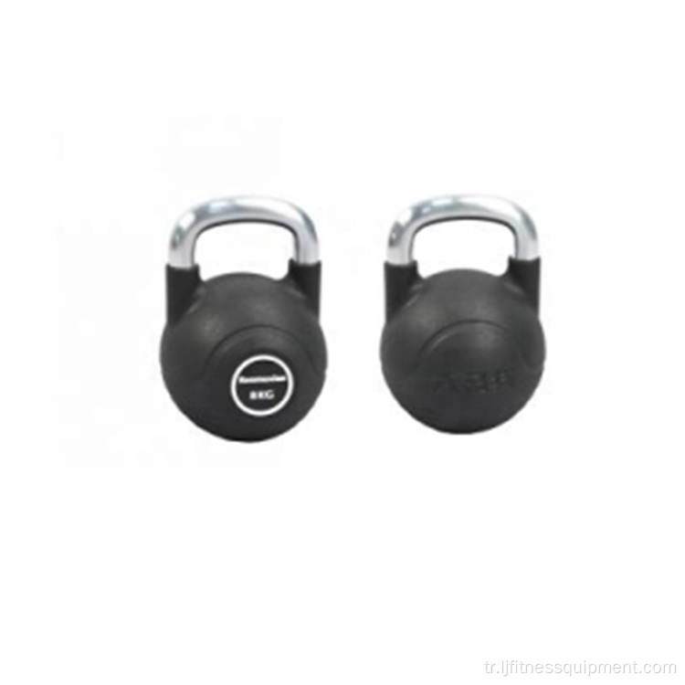 Toptan spor salonu pu kaplı kettlebell sap dökme demir