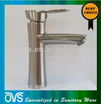 A806L ovs popular design brass bathroom faucet brushed nickel