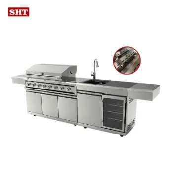 Family Use Backyard Barbecuing 8 Burners Gas Large BBQ Grill with Cast Iron Plate