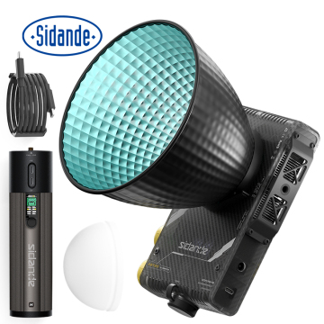 مصباح التصوير المهني المحمول: SIDANDE Q100C Q100LITE البصري البصري 100W عالية الطاقة RGB اللون الكامل