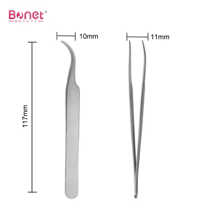 Large curved face treatment eyebrow tweezer