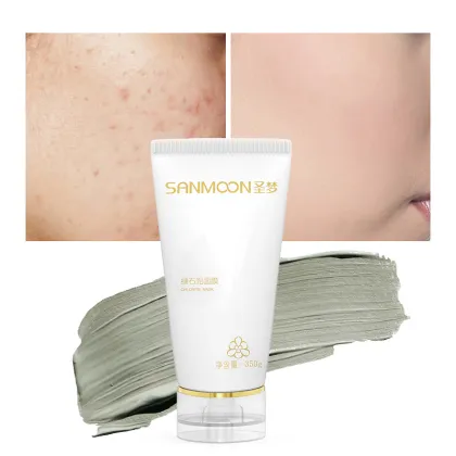 Private Label Green Clay Mask With Vitamin E Mud Deep Washing Blackhead Remover Mud Mask