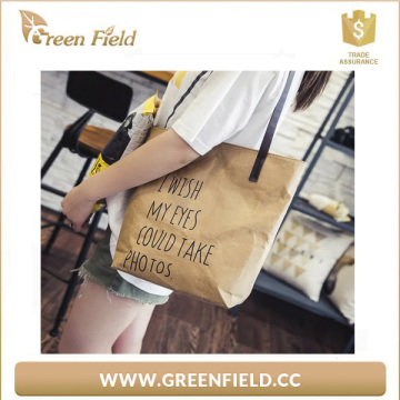 Custom printed washable kraft paper shopping bag
