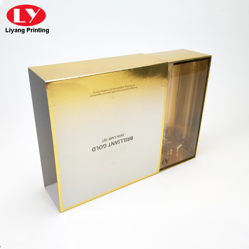 Luxury Gold Skincare Set Box Packaging With Sleeve