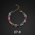 Brazalete mixto hueco de esmalte arcoiris de titanio