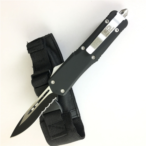 A07 Automatic Knife Push Button with Clip and Glass Breaker