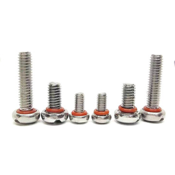 Phillip Flat Slotted Waterproof O Ring Self Sealing Screws