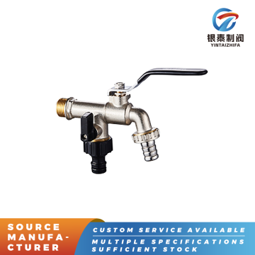 Brass Double Outlet Bibcock Tap Valve