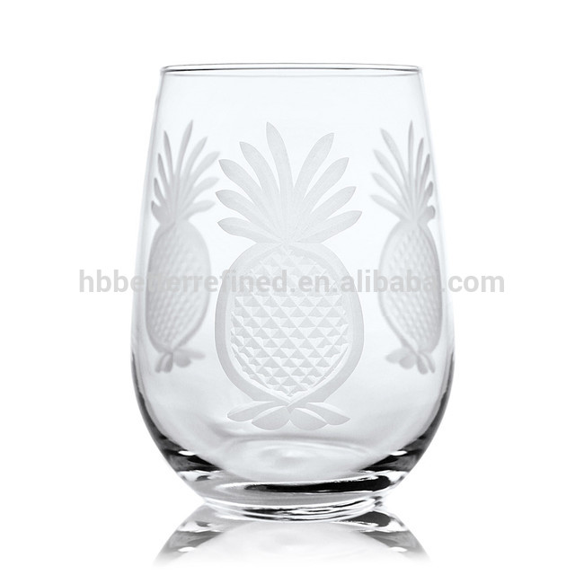 Etched Glass Goblet Wine Glass4