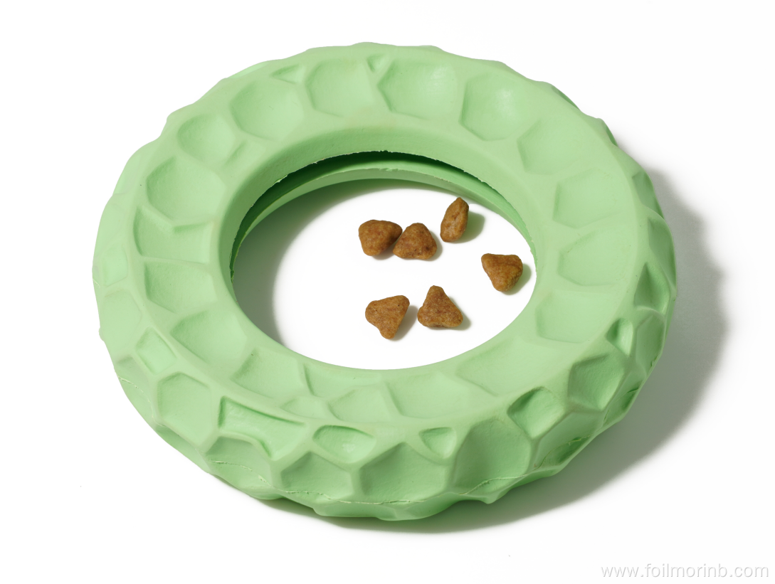 Natural Rubber Chew pet puppy toy ring Feeder