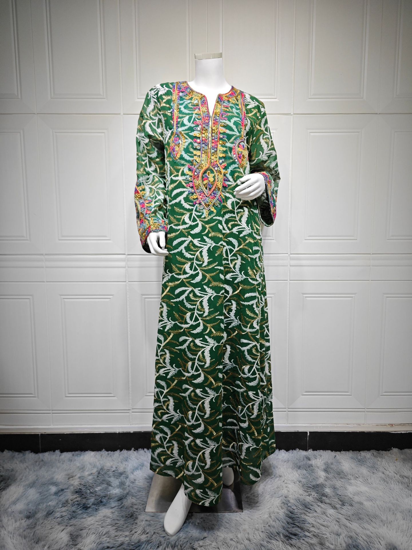 Embroidered Abaya Dress AB526 (9)