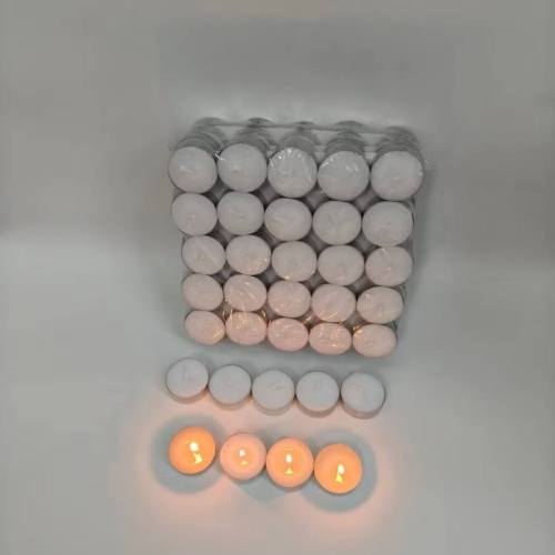 100pack pressed white tealight wax candles