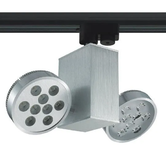 18w 50 - 60hz Led Track Light Fixtures With Polished Alu / Sand Silver / Brushed Surface