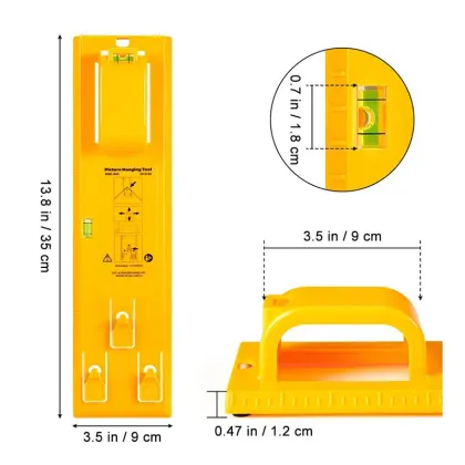 Portable ABS Photo Frame Level Ruler Picture Frame Hanger Hooks Wall Hanging Level Instrument Hang Level Tools Drop Shippping
