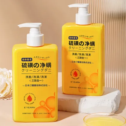 OEM All-in-One Sulfur Liquid Soap: Mite Remover, Moisturizing Face Wash & Body Wash for Sensitive Skin