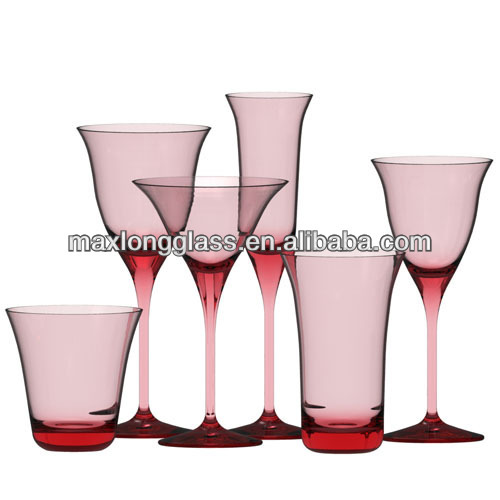 Dringking Glassware with Pink Painting