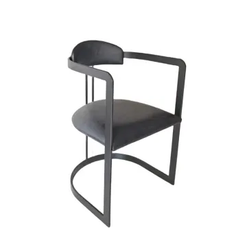 modern stainless steel armchair vintage metal industrial dining room armchair leather black metal frame accent chair indoor