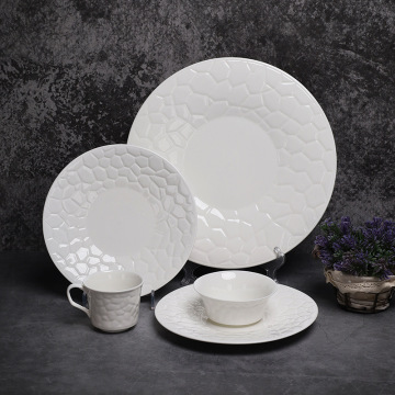 White Round Dinner Plate and Coffee Cup Sets for Weddings