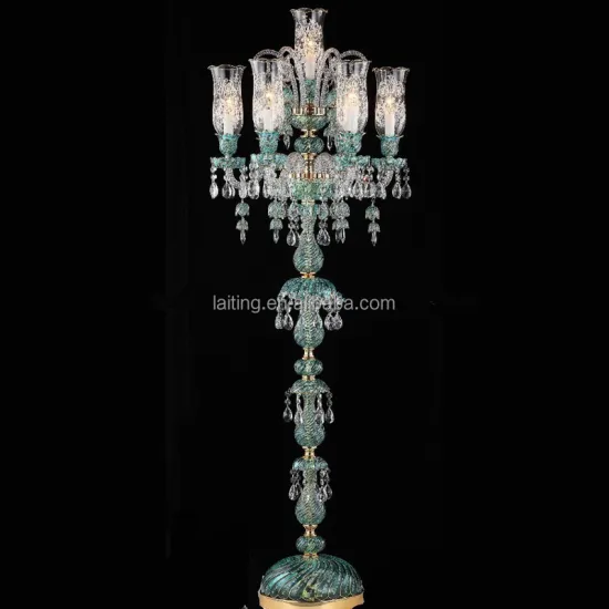 Farmhouse Traditional Crystal Floor Lamp - High Tall Gold Candelabra Lighting for Living Room, Entryway, Bedroom