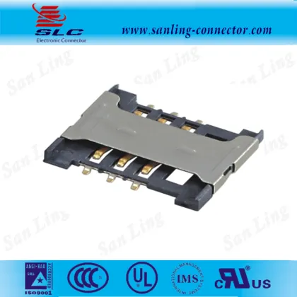2.54mm Pitch 6pin short sim card power socket