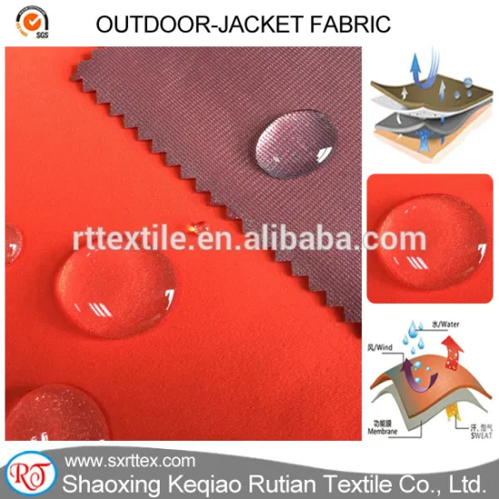 Polyester Spandex Breathable Waterproof Softshell Jacket Fabric Laminated TPU Bonded Tricot