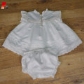 infant girls boutique white satin clothing set