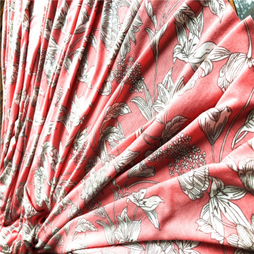 Tessuto a maglia stampato reattivo a jersey singolo in spandex di rayon