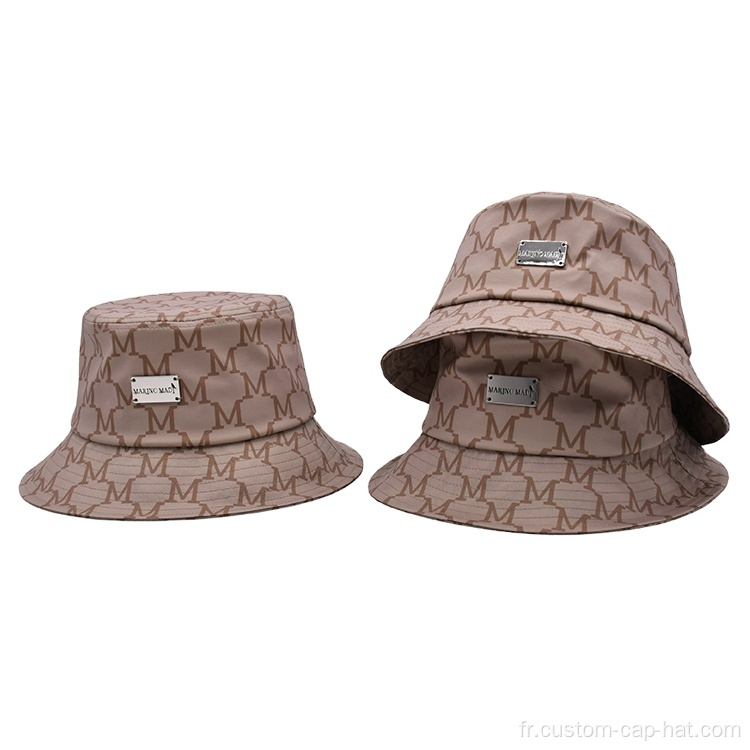 chapeau de seau brun 100% polyester