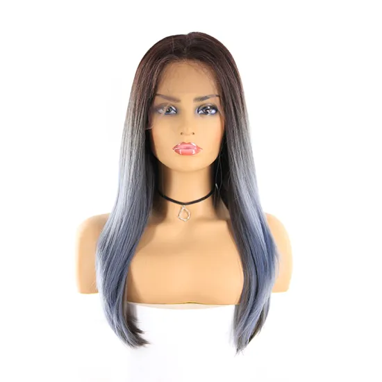 Synthetic Lace Front Wigs For Black Women Straight Ombre Color Free Part Wig Glueless Heat Resistant Fiber Wigs
