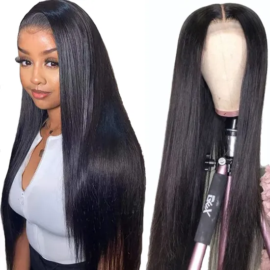 Uniky Brazilian human hair wigs T part natural preplucked hairline lace frontal wigs 13*4*1 water wave wigs for black women