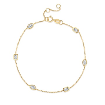 LEQI - Women's Rose Gold & Yellow Gold Diamond Bracelet: Stylish Friendship Jewelry for Unisex Use