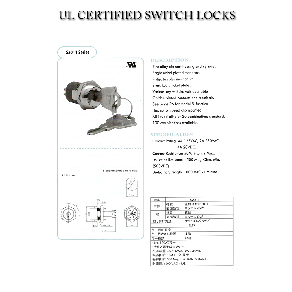 Golden plated Contacts Switches