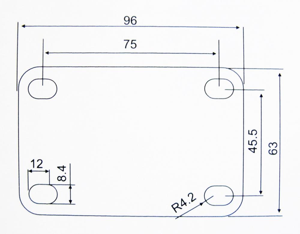 Plastic Medical Caster Wheel Top Plate Dimension