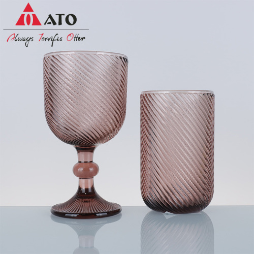 Wholesale twill weave pattern wine glass goblet cup