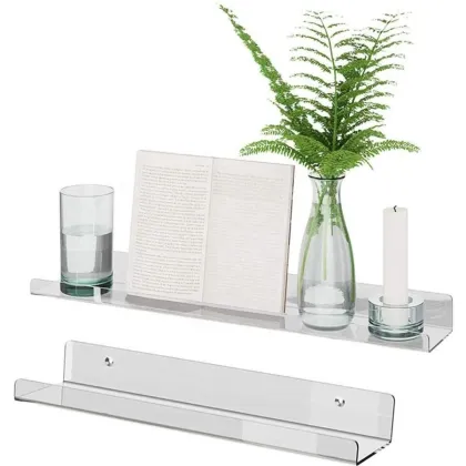 Clear Acrylic Wall Mount Vinyl Record Shelf Organizer