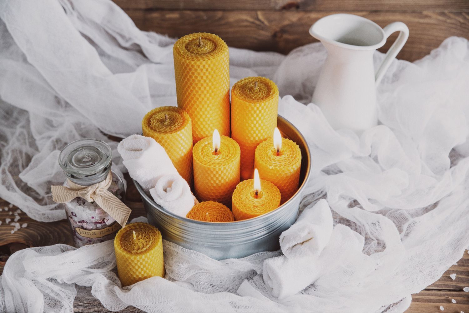 Rolled Beeswax Pillar Candles