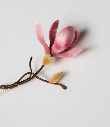 National Style Intangible Cultural Heritage Brocade Orchid Blossom Brooch