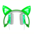 Kulit Lembut Kucing Telinga Headphone Protein bersinar Headphone
