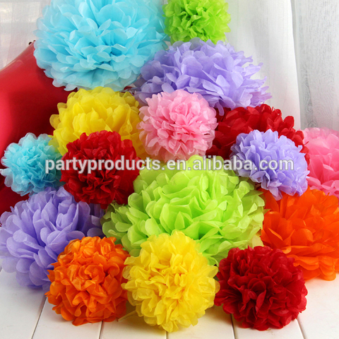 Tissue Paper Pom Poms Flowers Ball Hanging Party Decoration