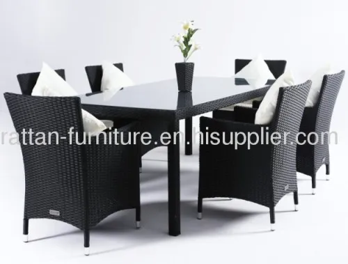 Outdoor Wicker Dining Chair And Table Restaurant Set 