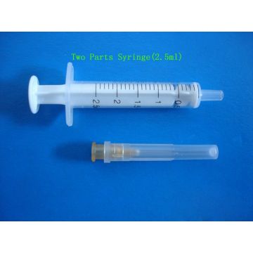 Hypodermic 2 phần Luer trượt ống tiêm với kim