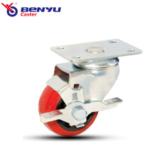3/4/5inch PU Medium Duty Möbel Fadenstamm Caster